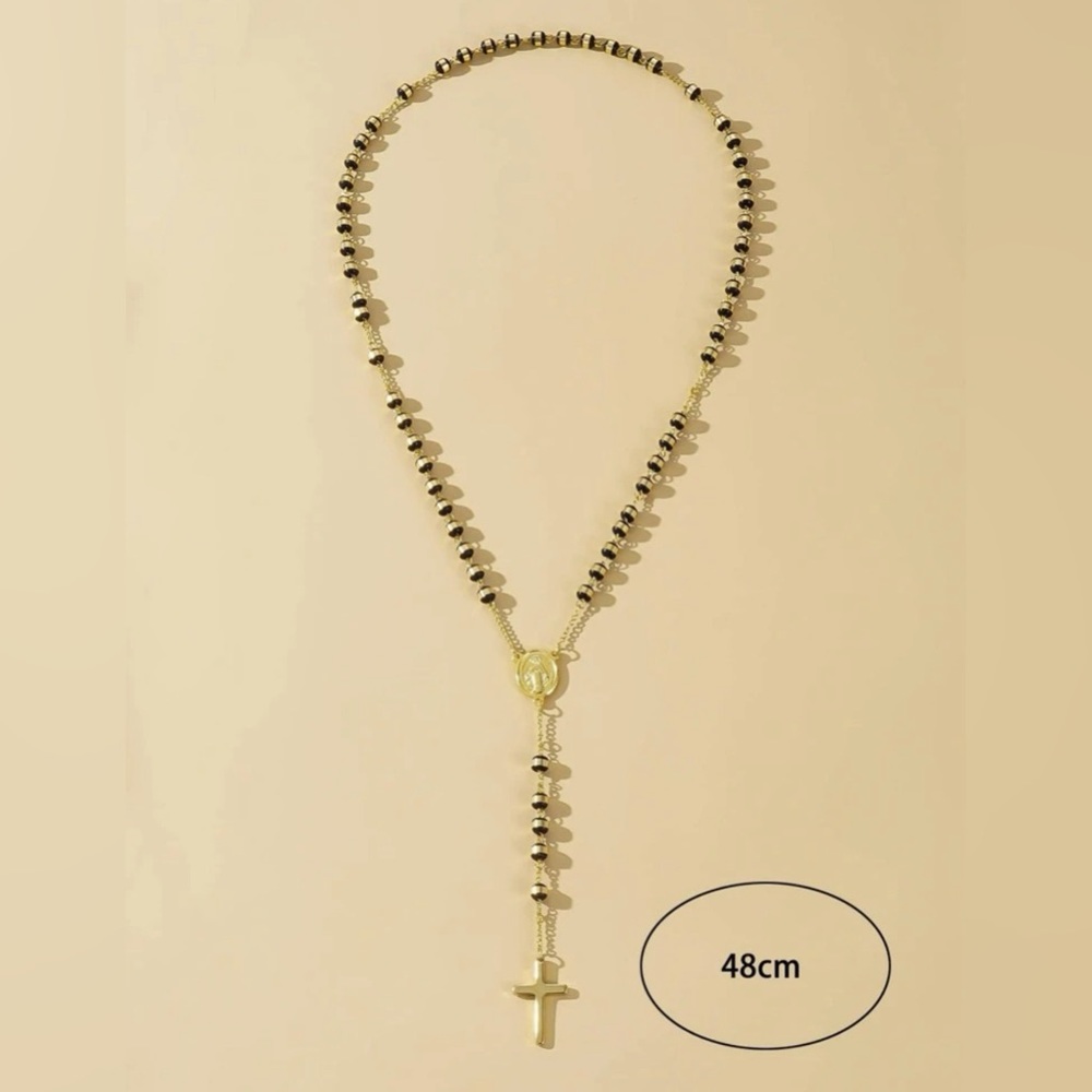 Unisex Stainless Steel Rosary Necklace - Picture 8 of 8